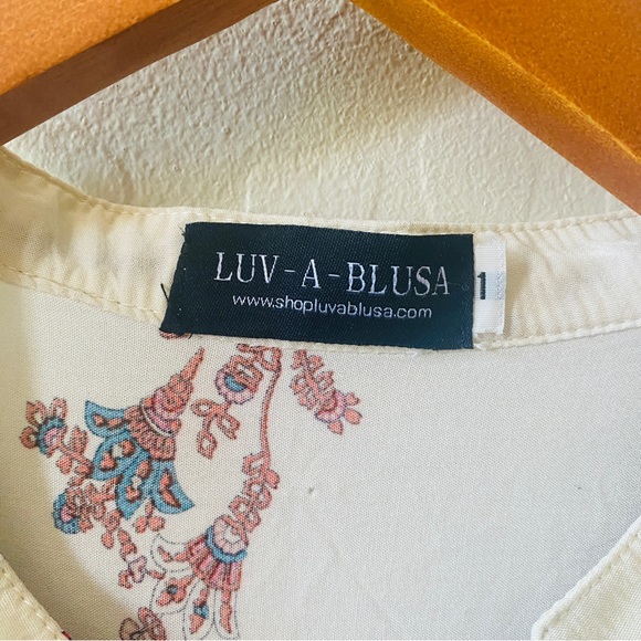 Luv A Blusa Cream Red Paisley Boho Midi Dress - Picture 4 of 7